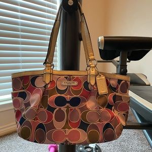 Colorful Coach purse with matching wallet